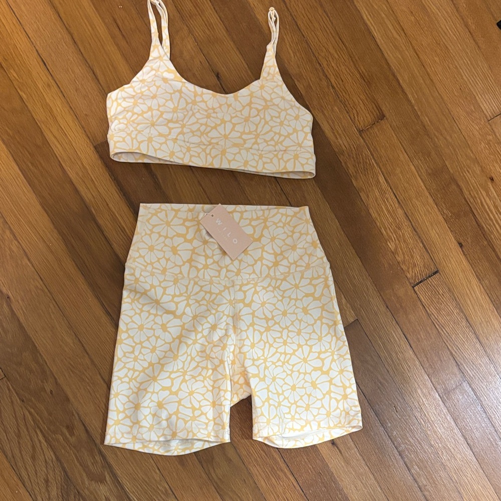 Yellow Floral Sports Bra by Aerie